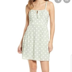 Leith Bustier Minidress Green Screen Bold Dot NWT